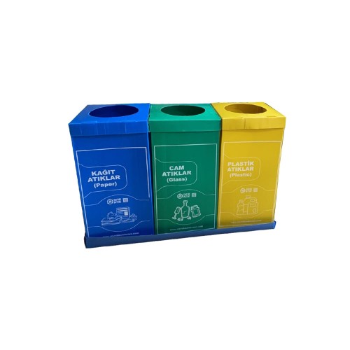 70 Litre 3'Lü Sıfır Atık Kutusu