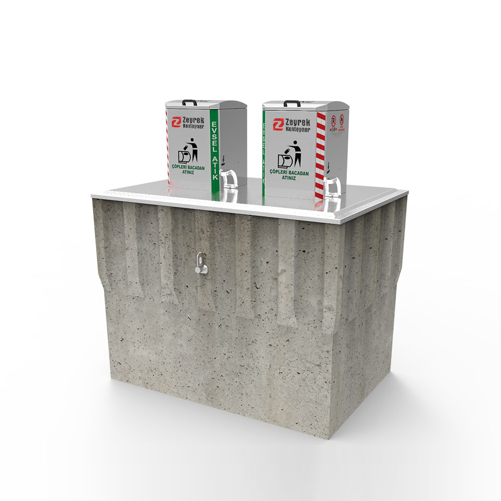 2200 Litre Jaklı Yeraltı Çöp Konteynerİ