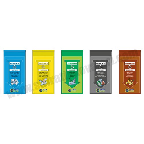 5'Li Sıfır Atık Geri Dönüşüm Panosu