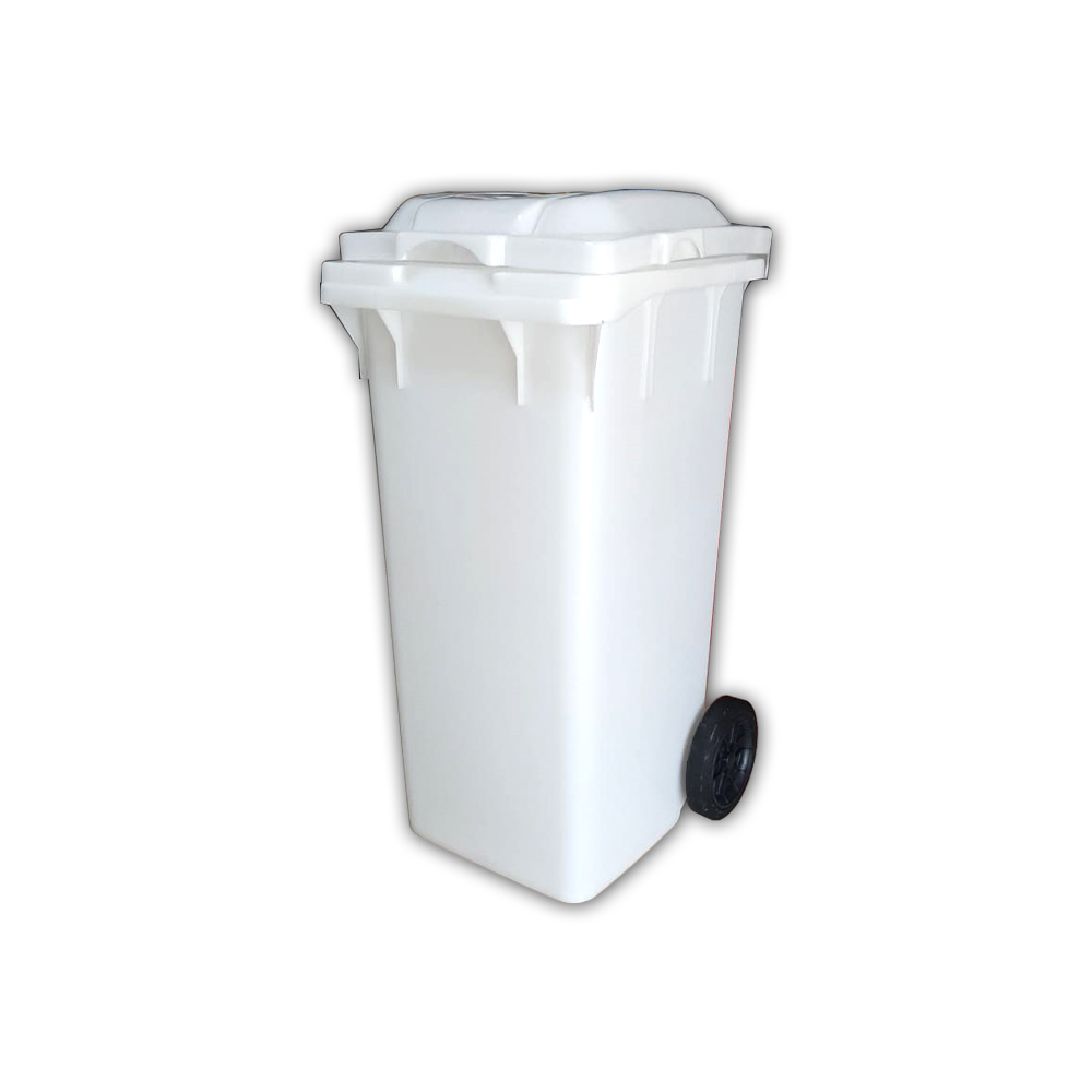120 Litre Plastik Çöp Konteyneri Beyaz