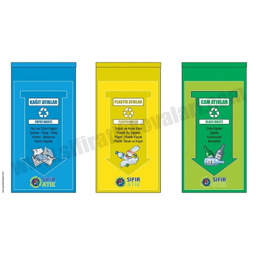 3'Lü Sıfır Atık Geri Dönüşüm Panosu