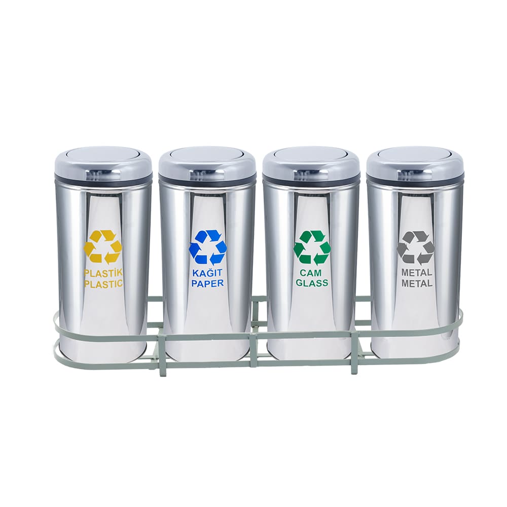 Paslanmaz Sıfır Atık Geri Dönüşüm Standı - 1002A