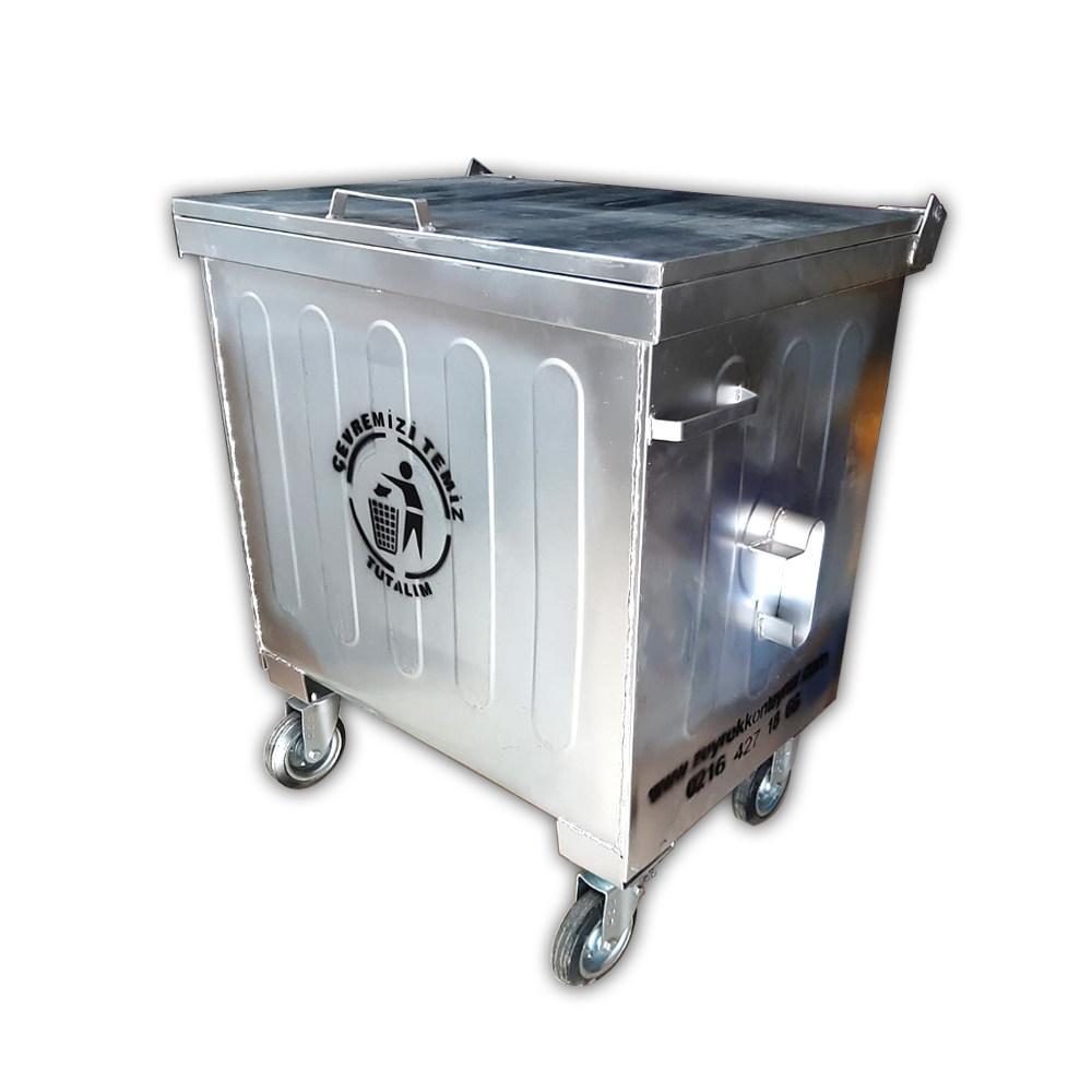 400 Litre Metal Galvaniz Çöp Konteyneri