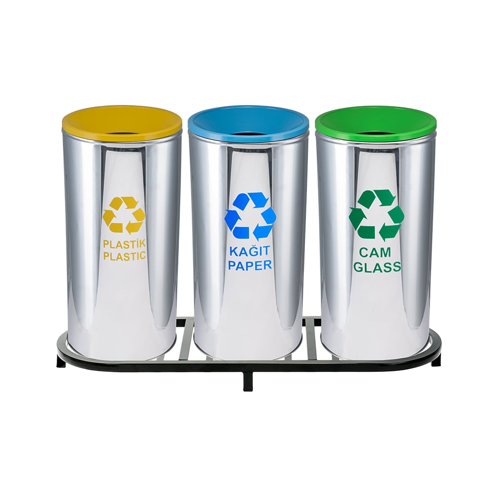 Paslanmaz Sıfır Atık Geri Dönüşüm Standı - 1006B